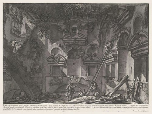 Interieur van graftombe bij Vigna Casali by Giovanni Battista Piranesi