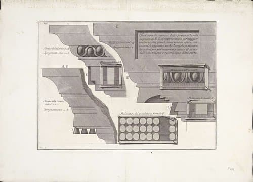 Details van kroonlijst by Giovanni Battista Piranesi