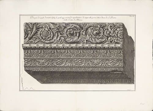 Fragment van deurlijst van Chiesa di San Pietro in Albano by Giovanni Battista Piranesi