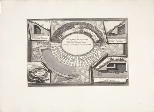 Amfitheater van Domitianus by Giovanni Battista Piranesi