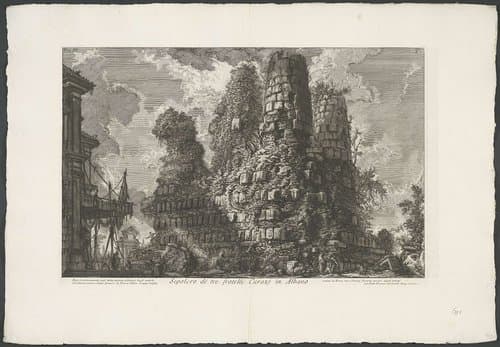 Sepolcro de tre fratelli Curazj in Albano by Giovanni Battista Piranesi