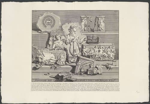 Fragmenten uit de graftombe van de vrijgelatenen en slaafgemaakten van de familie van Augustus by Giovanni Battista Piranesi