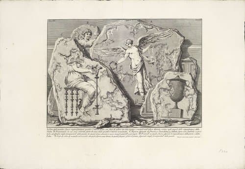 Fragmenten van beschilderde wanden uit de Piramide van Cestius te Rome by Giovanni Battista Piranesi