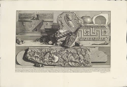 Archeologische vondsten in en rond Rome by Giovanni Battista Piranesi