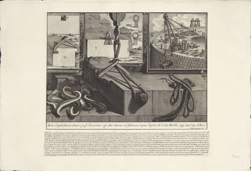 Bouw van de Tombe van Caecilia Metella te Rome by Giovanni Battista Piranesi