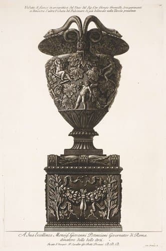 Vaas met wijnranken en putti by Giovanni Battista Piranesi