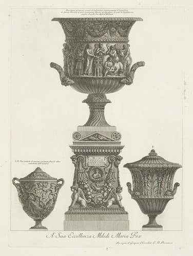 Vazen, kandelaars, grafstenen, sarcofagen, tripods, lampen en ornamenten ontworpen en gegraveerd door Giovanni Battista Piranesi by Giovanni Battista Piranesi