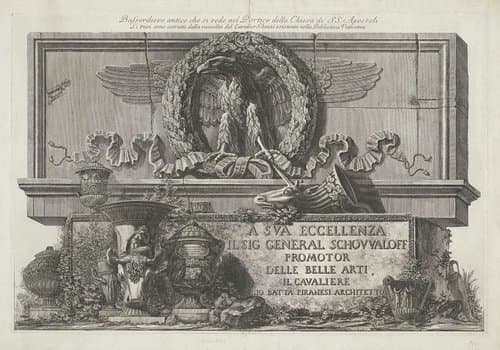 Vasi, candelabri, cippi, sarcofagi, tripodi, lucerne, ed ornamenti antichi disegn. ed incisi dal cav. Gio. Batta Piranesi by Giovanni Battista Piranesi