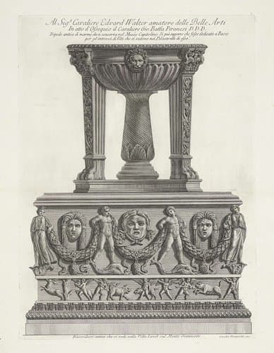 Tripod op een sokkel met reliefs by Giovanni Battista Piranesi