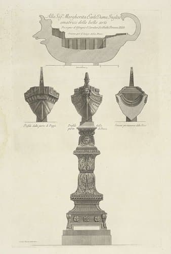 Vasi, candelabri, cippi, sarcofagi, tripodi, lucerne, ed ornamenti antichi disegn. ed incisi dal cav. Gio. Batta Piranesi by Giovanni Battista Piranesi