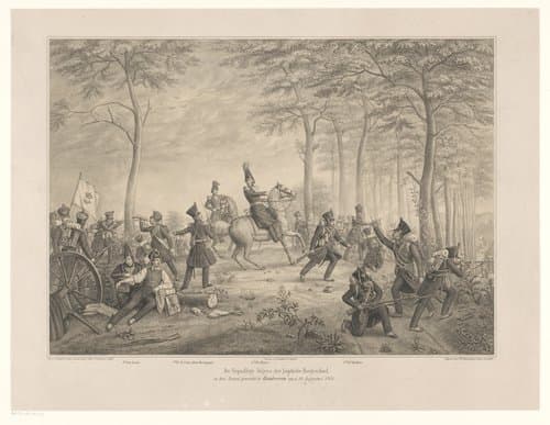 Gevecht bij Boutersem by Johann Peter Berghaus