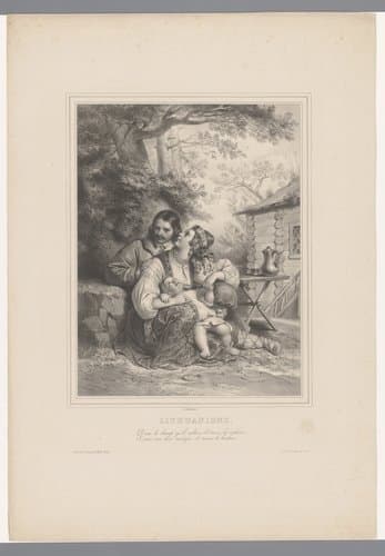 Liefdesparen uit verschillende landen by Achille Devéria