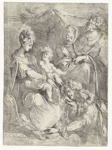 Heilige familie met Anna en Maria Magdalena by Jacques Bellange
