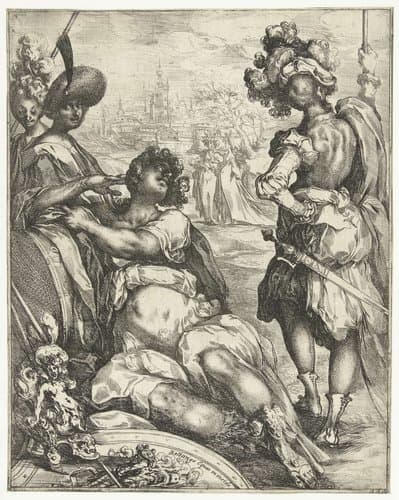 Militairen buiten een stad by Jacques Bellange