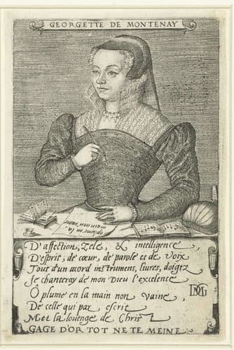 Portret van Georgette de Montenay by Pierre Woeiriot (II)