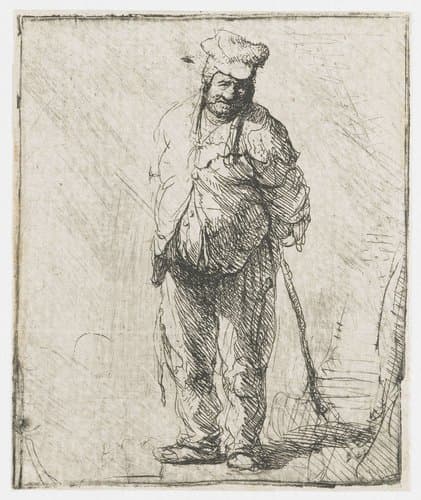 Ragged peasant with his hands behind him by Rembrandt van Rijn