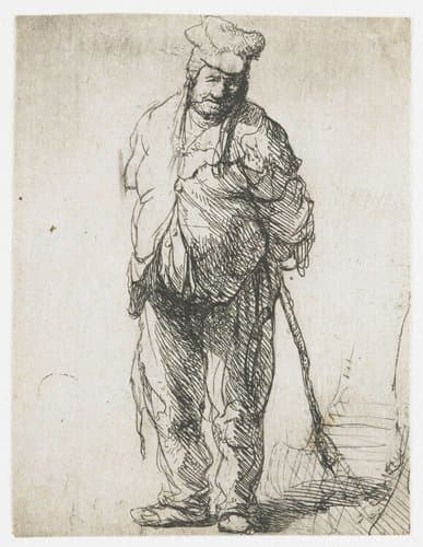 Ragged peasant with his hands behind him by Rembrandt van Rijn