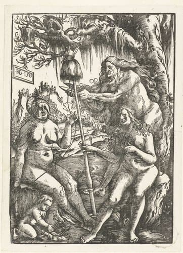 Drie schikgodinnen: Lachesis, Atropos en Clotho by Hans Baldung Grien