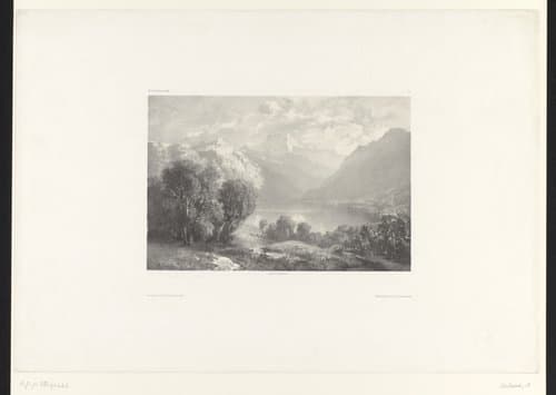 Berglandschap met meer by Alexandre Calame