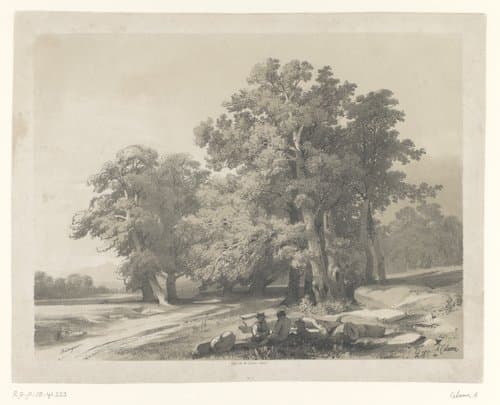 Landschap met kastanjebomen by Alexandre Calame