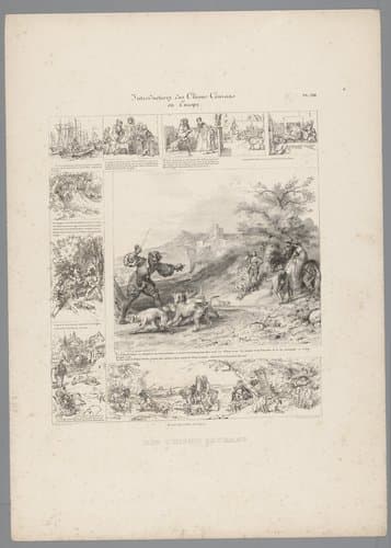 Begin van de jacht met honden in Europa by Charles Aubry