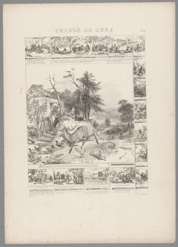 Hertenjacht by Charles Aubry