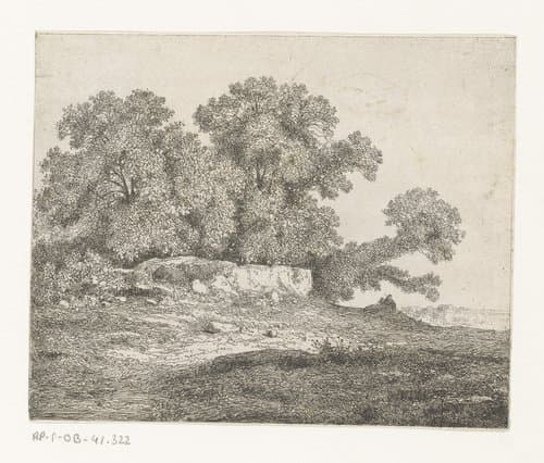 Landschap met bomen en herders by Jean Alexis Achard