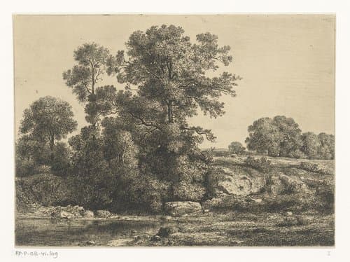Bomen aan de oever van een poel by Jean Alexis Achard