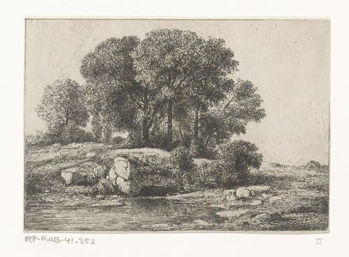 Bomen bij een poel by Jean Alexis Achard