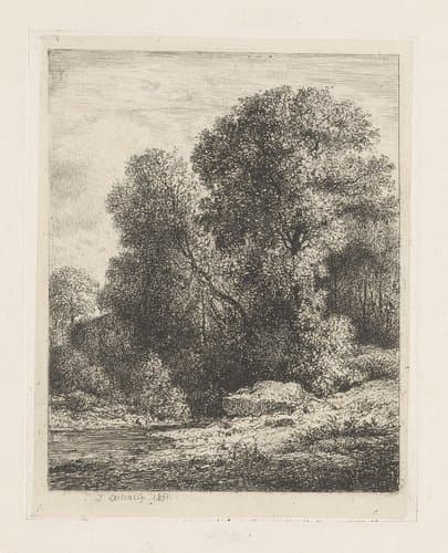 Een beek in het bos by Jean Alexis Achard