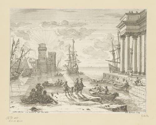Gezicht op een haven by Dominique Barrière