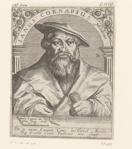 Portret van Janus Cornarius by Robert Boissard