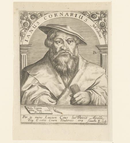 Portret van Janus Cornarius by Robert Boissard