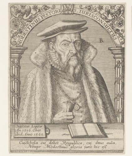 Portret van Modestinus Pistoris by Robert Boissard