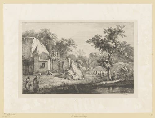 Hermitage in een rivierlandschap by Jean Jacques de Boissieu