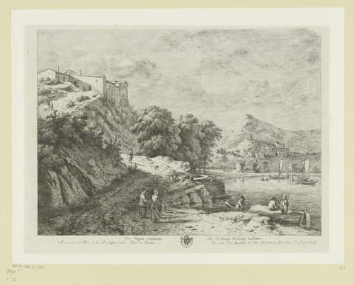 Gezicht op Acquapendente op de weg van Siena naar Rome by Jean Jacques de Boissieu
