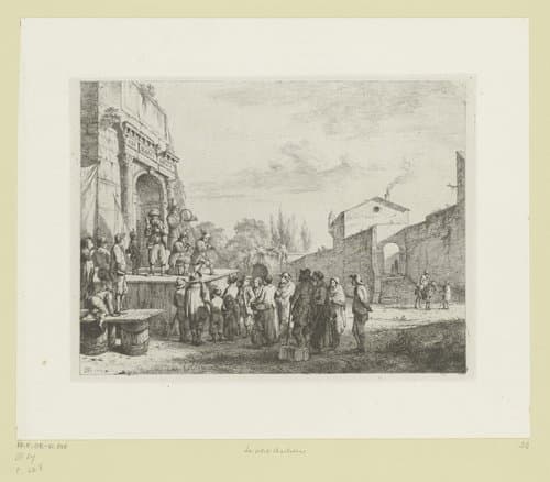 Landschap met charlatans op een toneel by Jean Jacques de Boissieu
