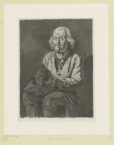 Zittende oude man met hoed op zijn schoot by Jean Jacques de Boissieu