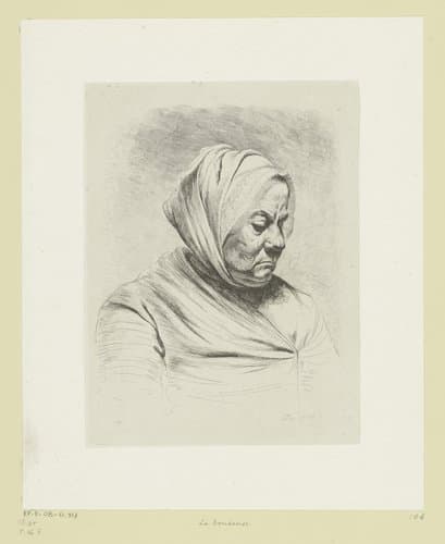 Oude vrouw en profil by Jean Jacques de Boissieu