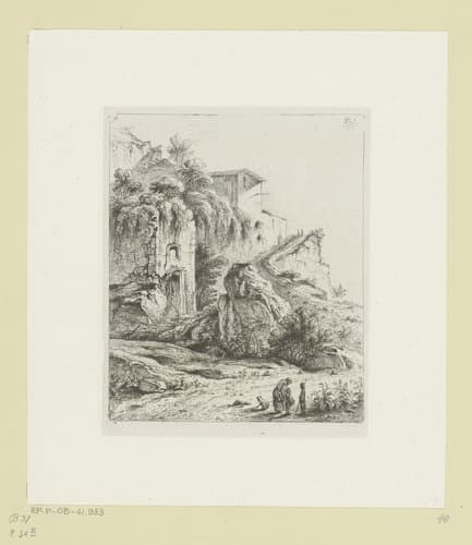 Gezicht op de Fontaine de Choulans by Jean Jacques de Boissieu