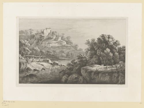 Rivierlandschap met een dam te Saint-Fortunat bij Saint-Didier by Jean Jacques de Boissieu