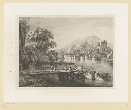 Gezicht op Château de Sainte-Colombe in de Dauphiné by Jean Jacques de Boissieu