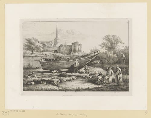 Scheepshelling bij Savigny by Jean Jacques de Boissieu