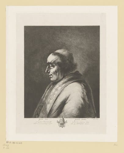 Portret van Pius VII by Jean Jacques de Boissieu