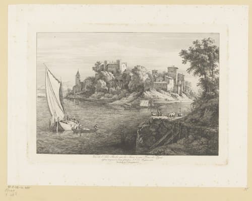 Gezicht op het eiland Barbe bij Lyon by Jean Jacques de Boissieu