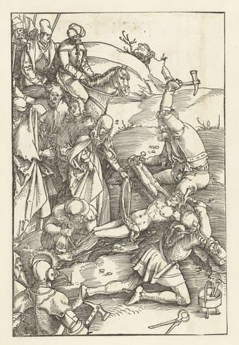 Christus aan het kruis genageld by Hans Baldung Grien