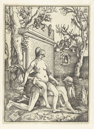 Aristoteles en Phyllis (Campaspe) by Hans Baldung Grien