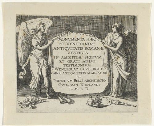 Personificaties van Faam en Kunst by Guilliam van Nieulandt (II)