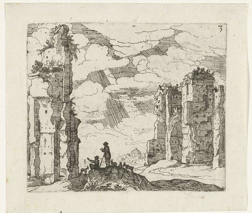 Ruïne van de thermen van Caracalla by Guilliam van Nieulandt (II)