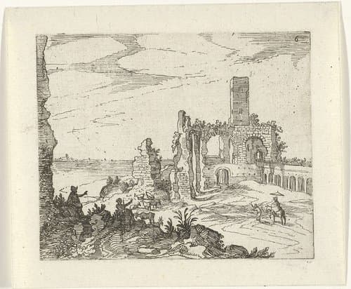 Romeinse ruïnes (serie 1) by Guilliam van Nieulandt (II)